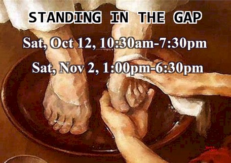 foot washing standing in the gap